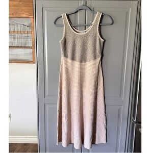 Rabbit Rabbit‎ Rabbit Designs Vintage Gingham Boucle Midi Dress, Tan Pink, 6